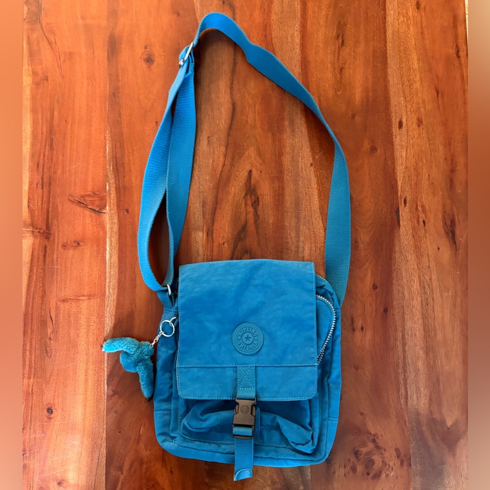 Kipling Lancelot Blue Rune Monkey Shoulder Messenger Crossbody Bag
